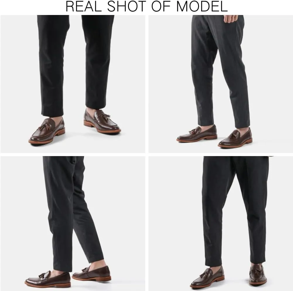Men's Loafers Classic Slip-on Penny Loafers for Men Formal Oxfords Shoes Business Casual Dress Tassel Wooden Sole Loafers