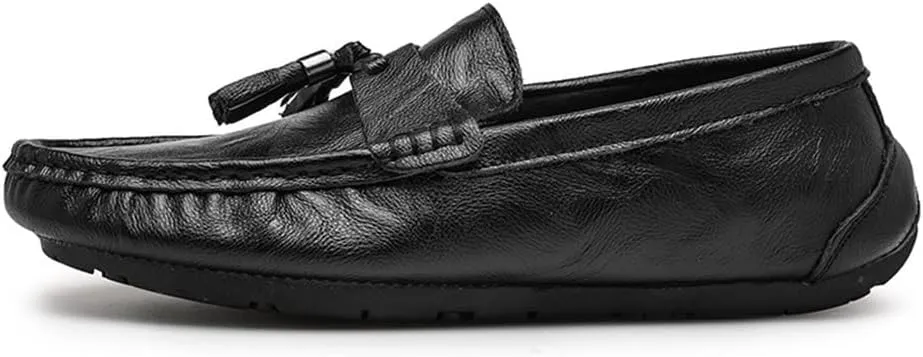 Men's Loafers Moccasins Tassel Lightweight Leather Anti-Slip Slip Resistant Lightweight Outdoor Walking Slip-ons