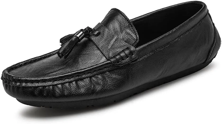 Men's Loafers Moccasins Tassel Lightweight Leather Anti-Slip Slip Resistant Lightweight Outdoor Walking Slip-ons