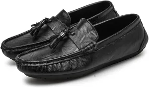 Men's Loafers Moccasins Tassel Lightweight Leather Anti-Slip Slip Resistant Lightweight Outdoor Walking Slip-ons