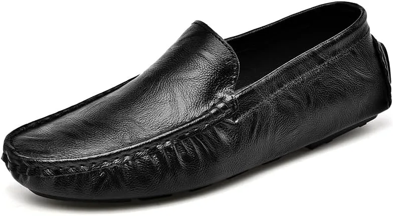 Men's Loafers Shoes Moe Toe PU Leather Driving Moccasins Loafers Flat Heel Lightweight Resistant Casual Outdoor Slip On