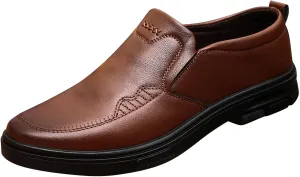 Mens Matte Leather Shoes Durable Thick Sole Dress Shoe Comfortable Business Formal Shoes Waterproof Daily Work Oxfords for Men Arch Support Walking Sneakers Cool Dating Leather Shoe