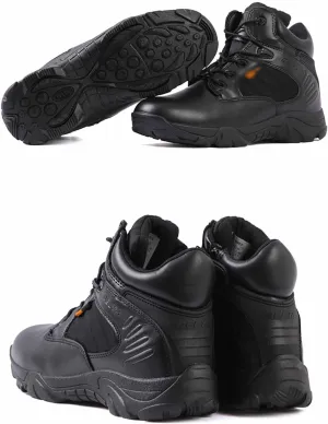 Men's Military Tactical Boots, Durable Suede Leather Military Work Boots Side Zipper Desert Boots breathable jungle Desert Combat Boots Men's Hiking Shoes