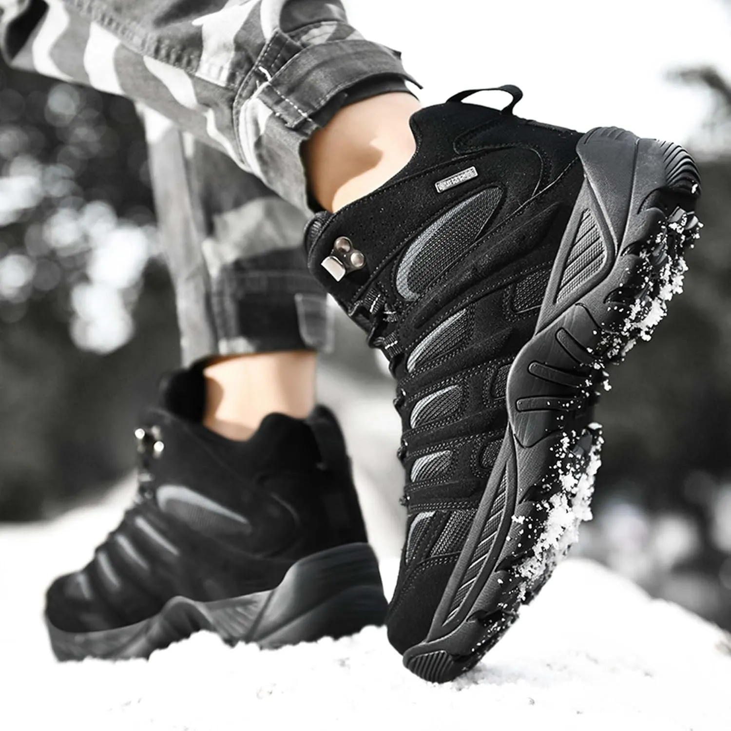 Mens Military Tactical Boots Waterproof Hiking Boots Casual Work Boots Outdoor Hiking Motorcycle Combat Boots Military Desert Boots Lightweight Comfortable All Day Work Boots