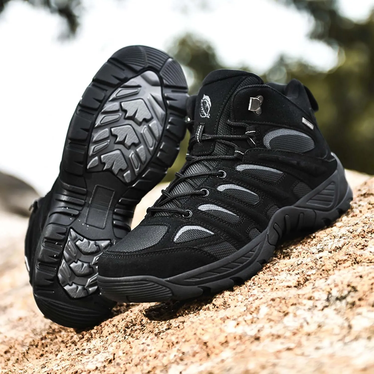 Mens Military Tactical Boots Waterproof Hiking Boots Casual Work Boots Outdoor Hiking Motorcycle Combat Boots Military Desert Boots Lightweight Comfortable All Day Work Boots