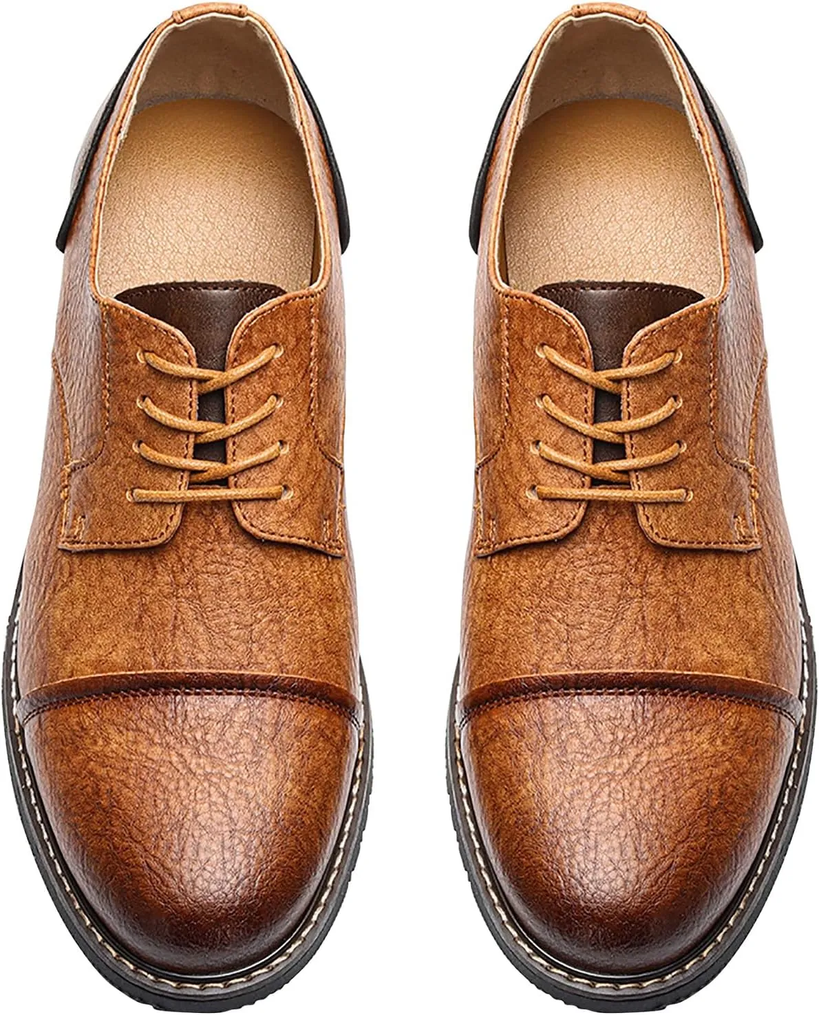 Men's Oxfords Leather Formal Dress Wingtip Derby Business Fashion Casual Tuxedo Wedding Walking Shoes for Men