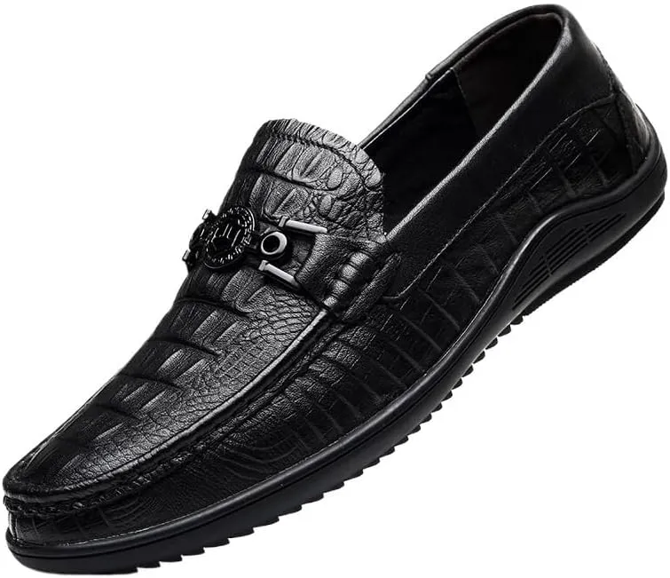 Mens Oxfords Shoes Classic Formal Business Tuxedo Shoes Men's Genuine Leather Platform Slip-On Dress Shoes