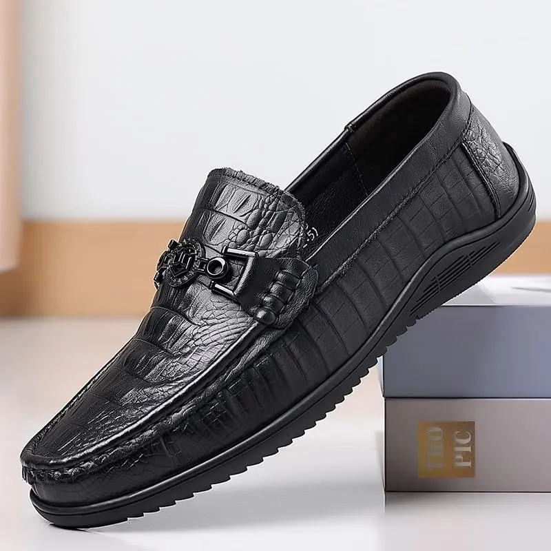 Mens Oxfords Shoes Classic Formal Business Tuxedo Shoes Men's Genuine Leather Platform Slip-On Dress Shoes