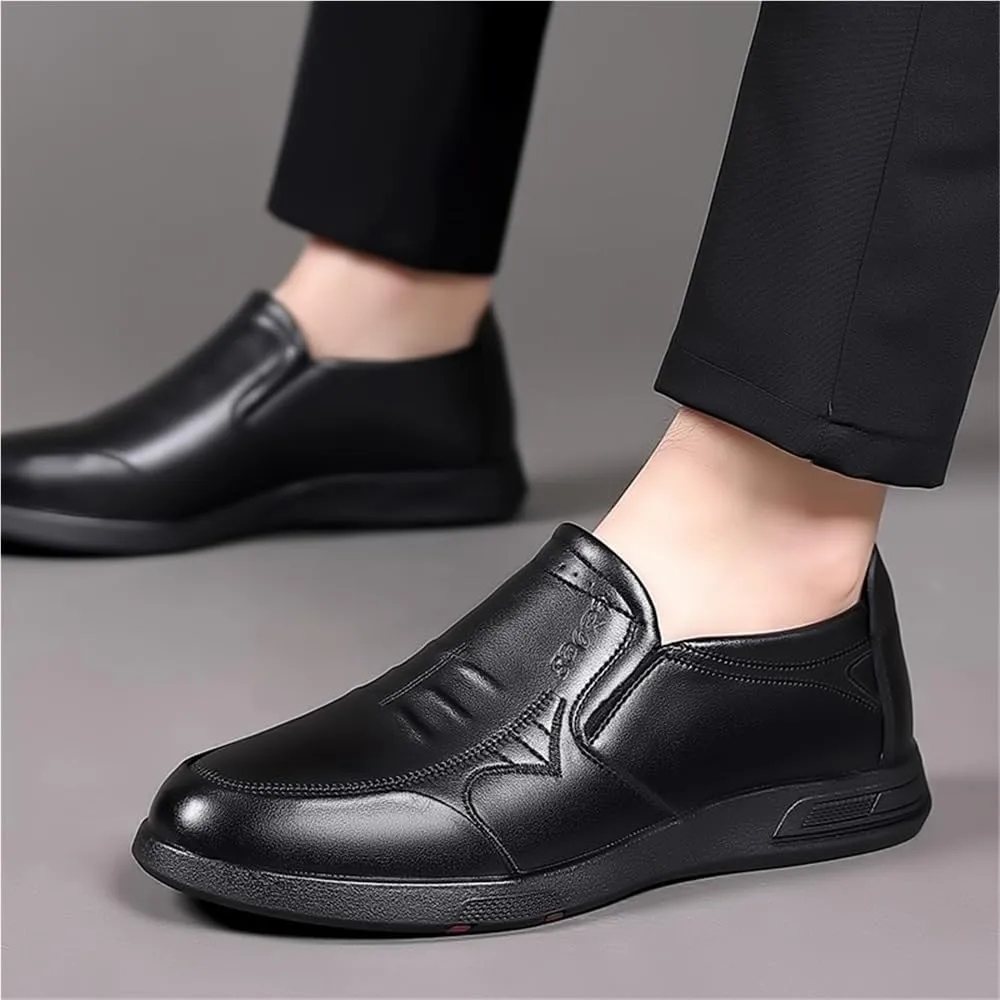 Men's Party Loafers Faux Leather Driving Loafers Casual Solid Color Round Toe Party Wedding Low Top Classic Slip On