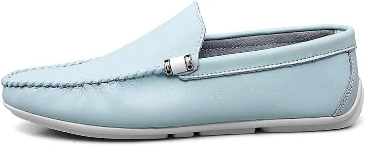 Men's PU Leather Loafers, Classic Round Toe Driving Shoes, Lightweight Flexible Solid Color Slip-Ons for Comfortable Walking