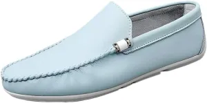 Men's PU Leather Loafers, Classic Round Toe Driving Shoes, Lightweight Flexible Solid Color Slip-Ons for Comfortable Walking