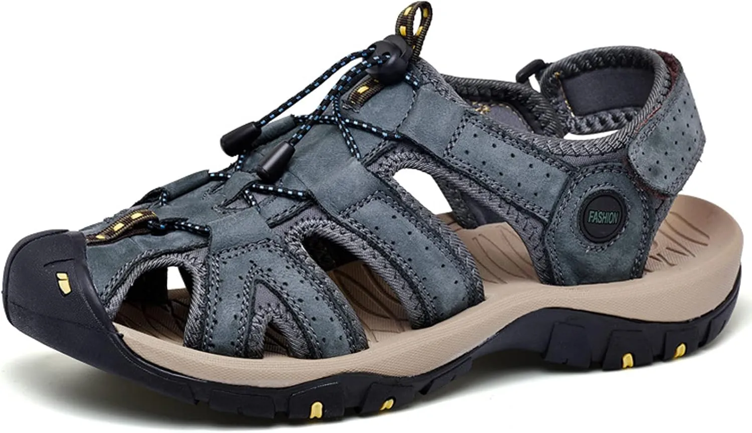 Men's Sport Sandals, Outdoor Hiking Sandals, Closed Toe Water Sandals, Lightweight Sport Sandals for Summer Beach Outdoor Boat Fishing