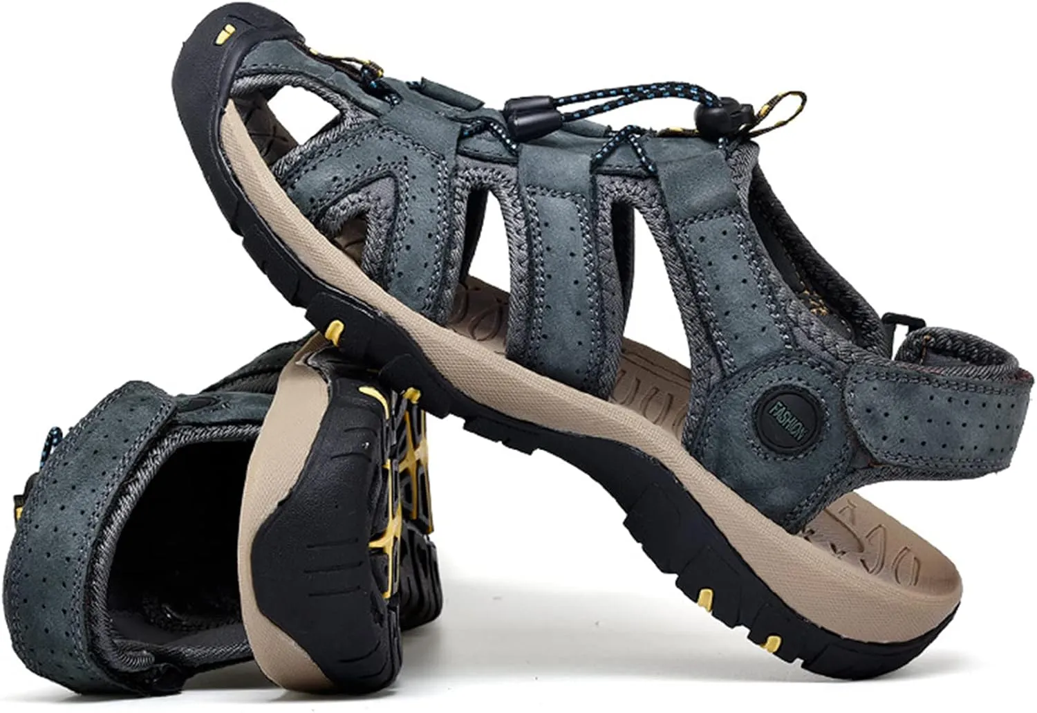 Men's Sport Sandals, Outdoor Hiking Sandals, Closed Toe Water Sandals, Lightweight Sport Sandals for Summer Beach Outdoor Boat Fishing