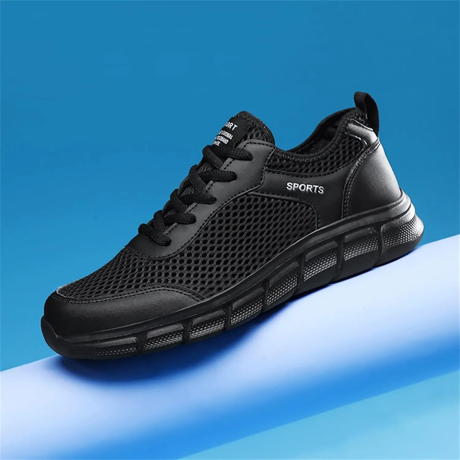 Men's Walking Shoes White Leather Sneakers Men's Casual Sneakers Mesh Breathable Walking Shoes Comfortable Casual Tennis New Running Athletic