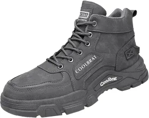 Men's Work Boots Composite Toe Hiking Sneakers Shoes Warm Fur Lined Workout Shoes for Women Non Steel Toe Work Botas Soft Toe Non Slip Rubber Sole Hike Grounded Footwear