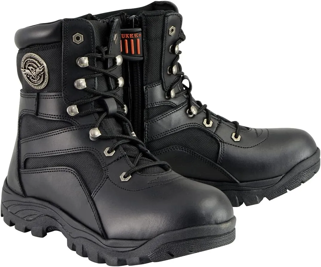 Milwaukee Leather Men's Premium Leather Swat Style-Tactical Lace-Up Biker Boots MBM - 11