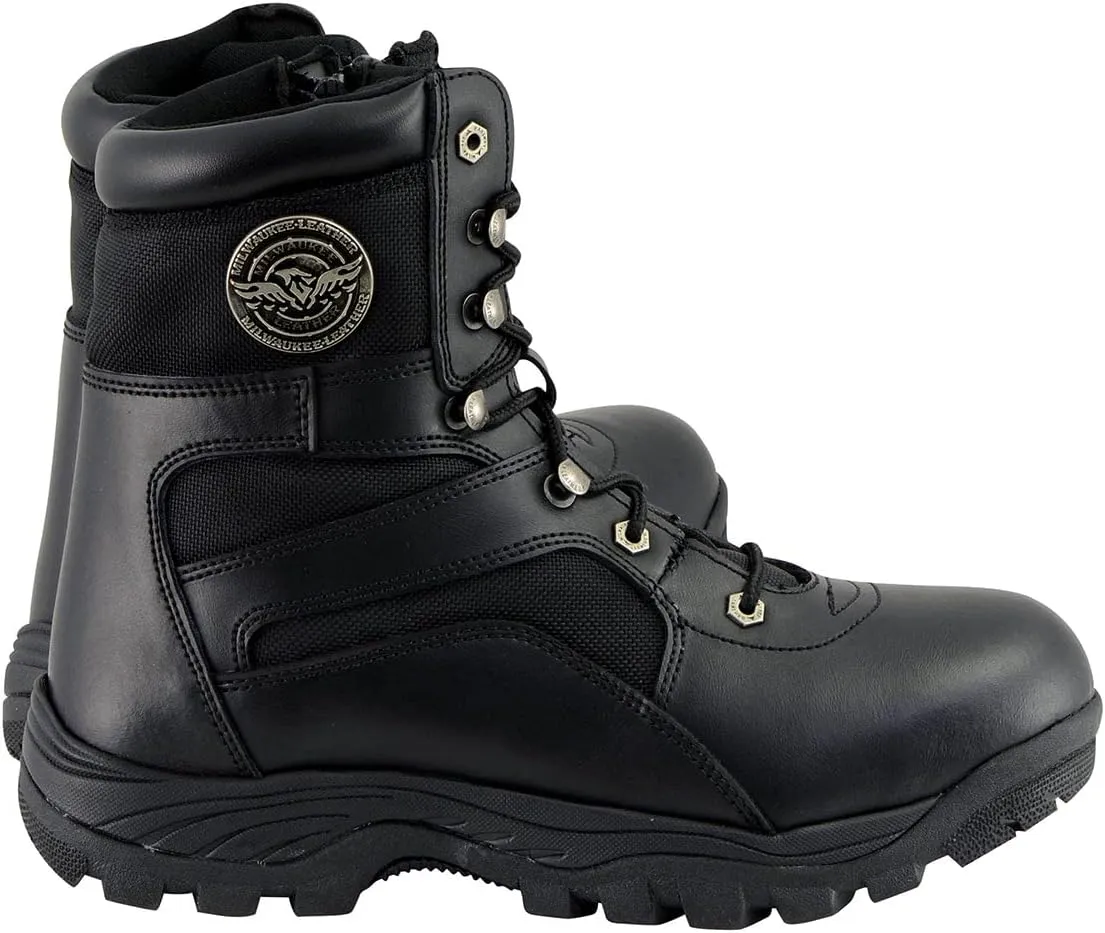 Milwaukee Leather Men's Premium Leather Swat Style-Tactical Lace-Up Biker Boots MBM - 11