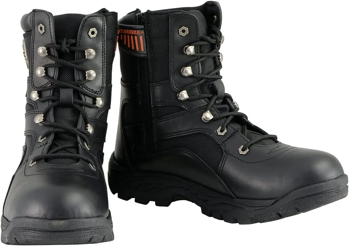 Milwaukee Leather Men's Premium Leather Swat Style-Tactical Lace-Up Biker Boots MBM - 11
