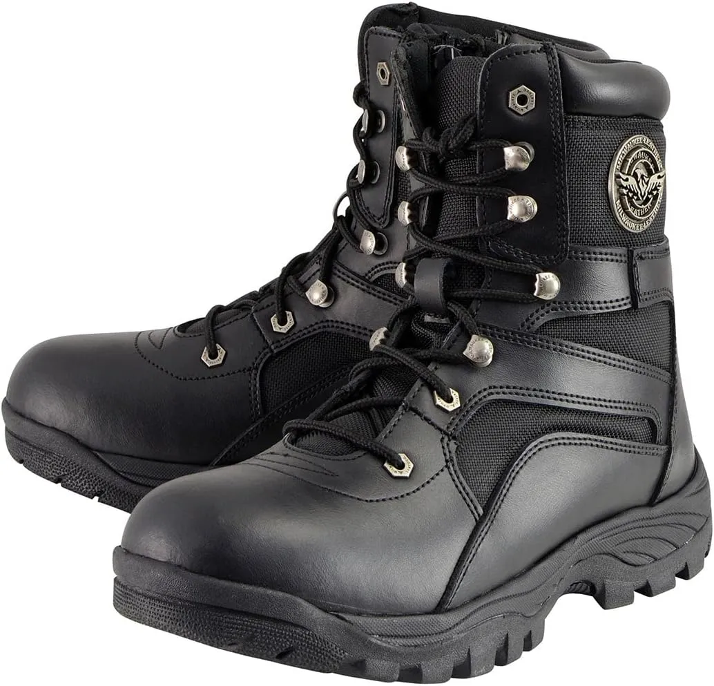 Milwaukee Leather Men's Premium Leather Swat Style-Tactical Lace-Up Biker Boots MBM - 11