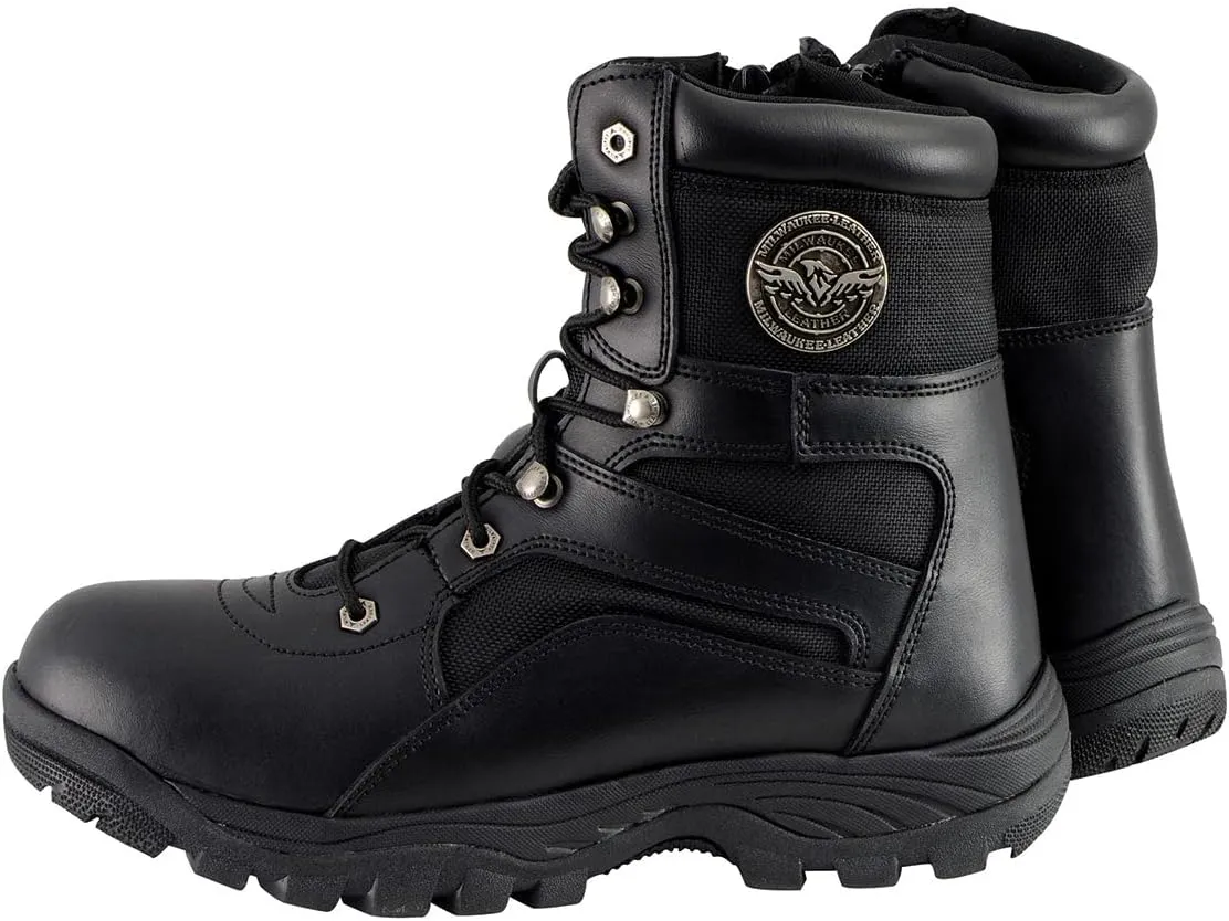 Milwaukee Leather Men's Premium Leather Swat Style-Tactical Lace-Up Biker Boots MBM - 11