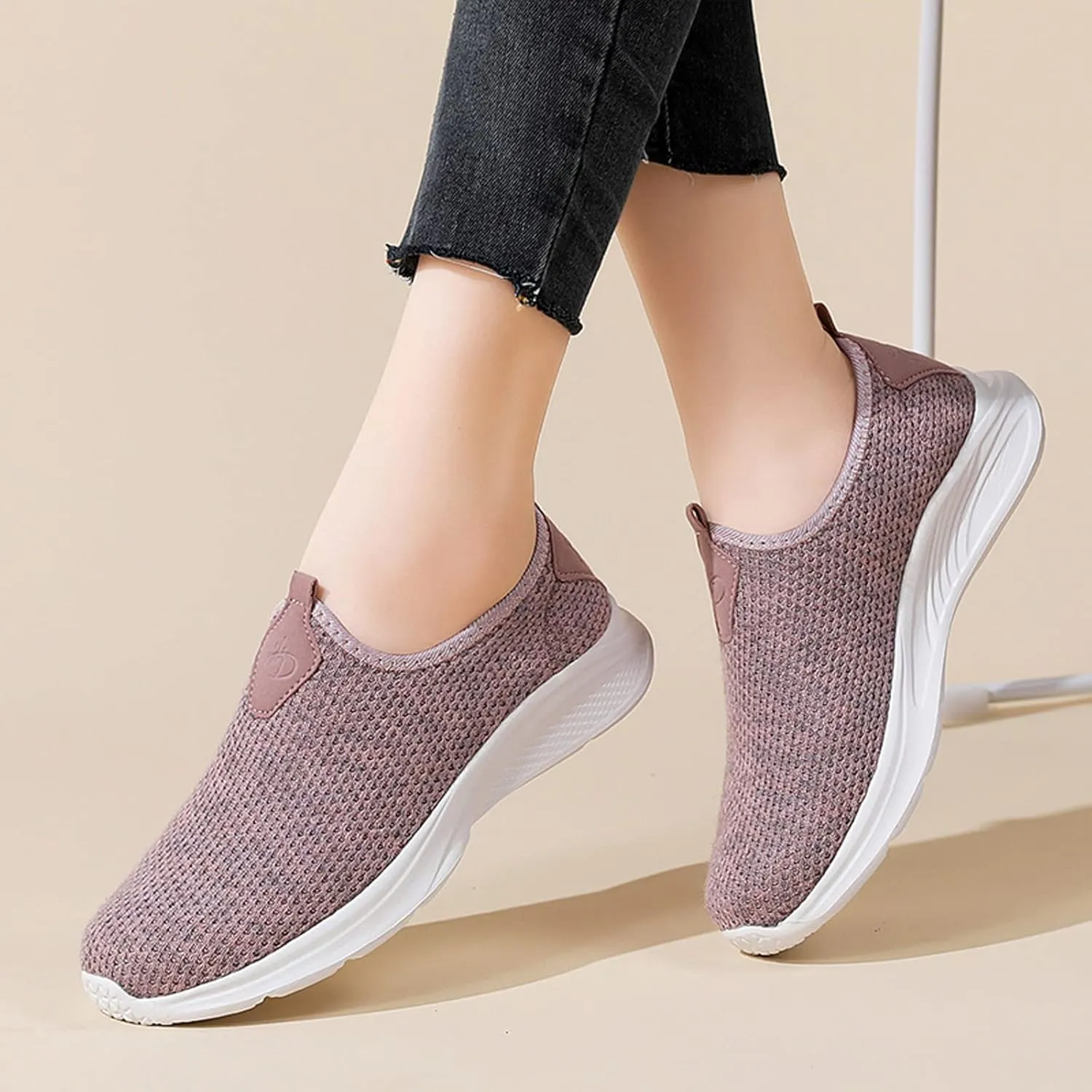 Mules for Women Flats Women's Fashion Sneakers Women Running Shoes Round Toe Flats Comfortable Men's Loafers & Slip-Ons Platform Sneakers for Women Black