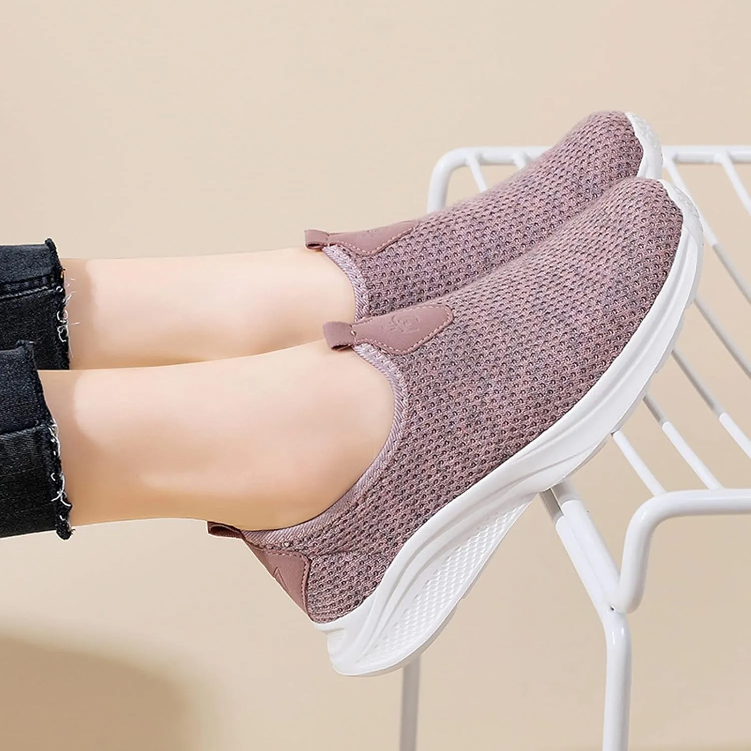 Mules for Women Flats Women's Fashion Sneakers Women Running Shoes Round Toe Flats Comfortable Men's Loafers & Slip-Ons Platform Sneakers for Women Black