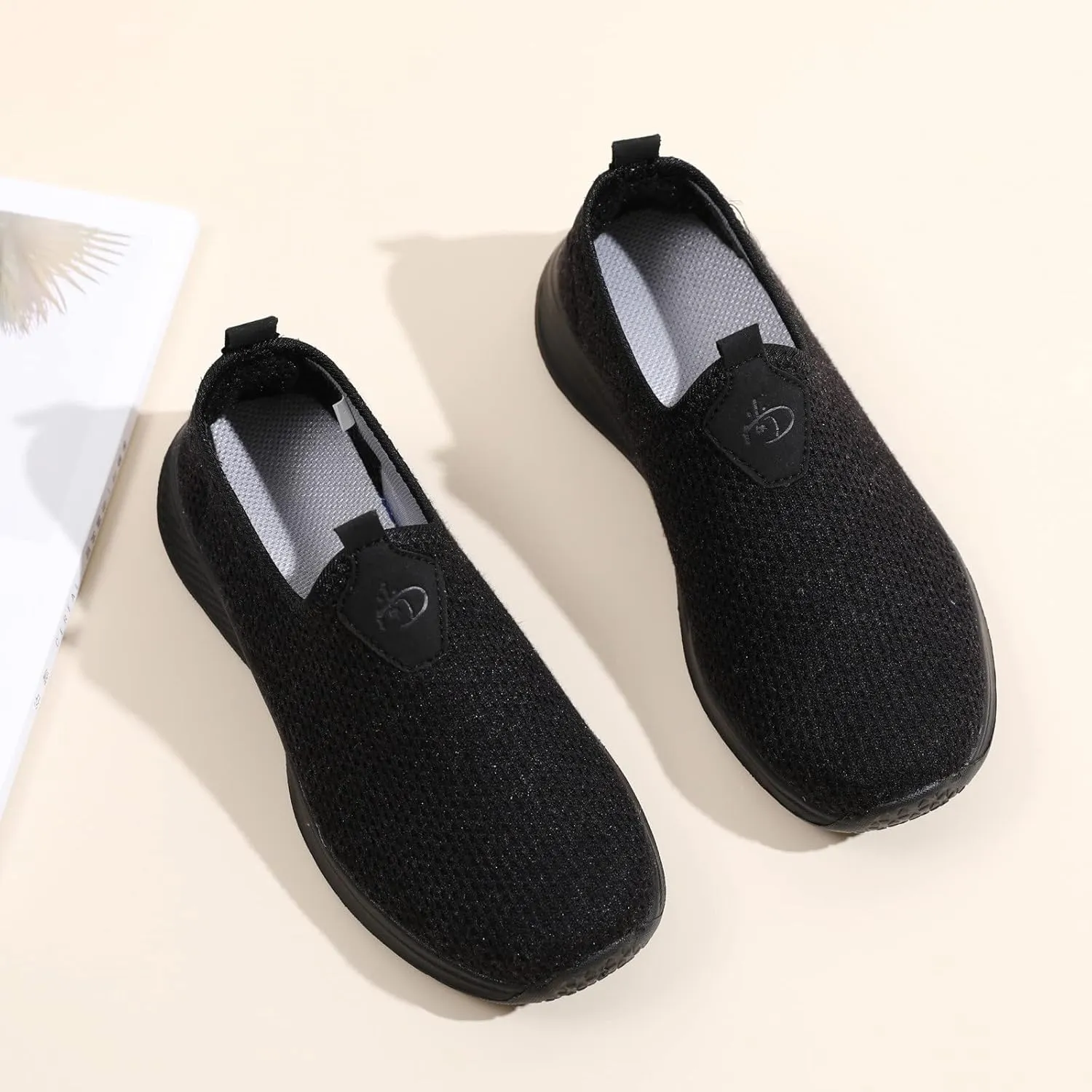 Mules for Women Flats Women's Fashion Sneakers Women Running Shoes Round Toe Flats Comfortable Men's Loafers & Slip-Ons Platform Sneakers for Women Black