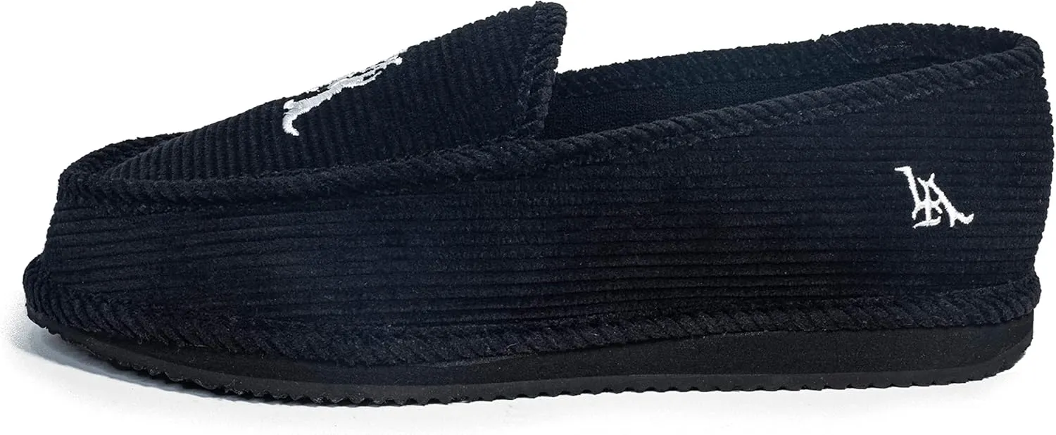 OG Los Angeles LA Original Slipper Mens | Loafers Black | Quick Slip-in Shoes | Plain Black Lowrider Lightweight Loafers | Black Loafer Shoes | Anti Slip Loafers | Easy to wear Shoes