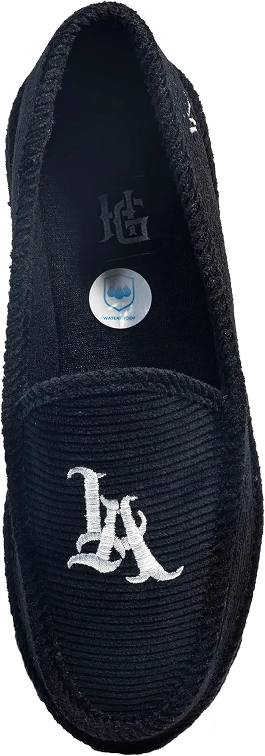 OG Los Angeles LA Original Slipper Mens | Loafers Black | Quick Slip-in Shoes | Plain Black Lowrider Lightweight Loafers | Black Loafer Shoes | Anti Slip Loafers | Easy to wear Shoes