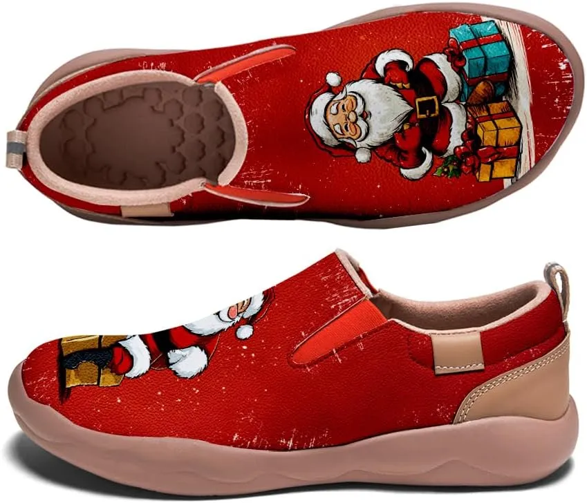 Onehorse Women's Comfortable Travel Shoes Walking Slip-Ons Casual Loafers Christmas Painted Sneakers