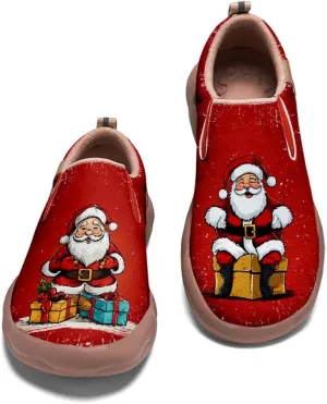 Onehorse Women's Comfortable Travel Shoes Walking Slip-Ons Casual Loafers Christmas Painted Sneakers