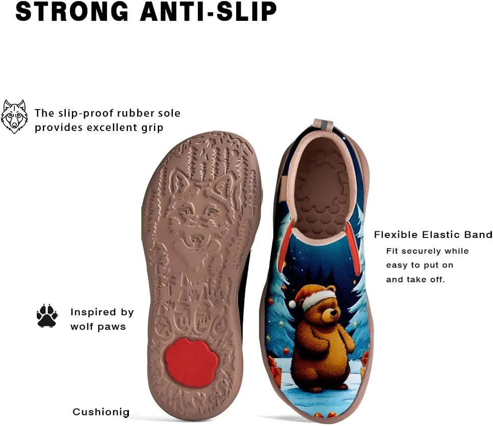 Onehorse Women's Comfortable Travel Shoes Walking Slip-Ons Casual Loafers Christmas Painted Sneakers