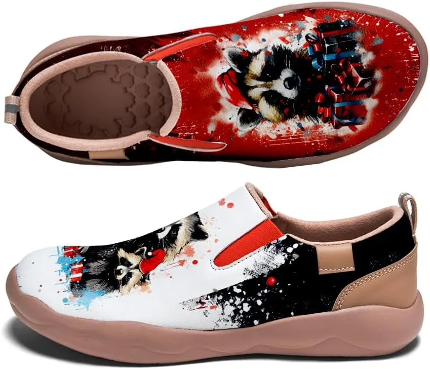Onehorse Women's Comfortable Travel Shoes Walking Slip-Ons Casual Loafers Christmas Painted Sneakers