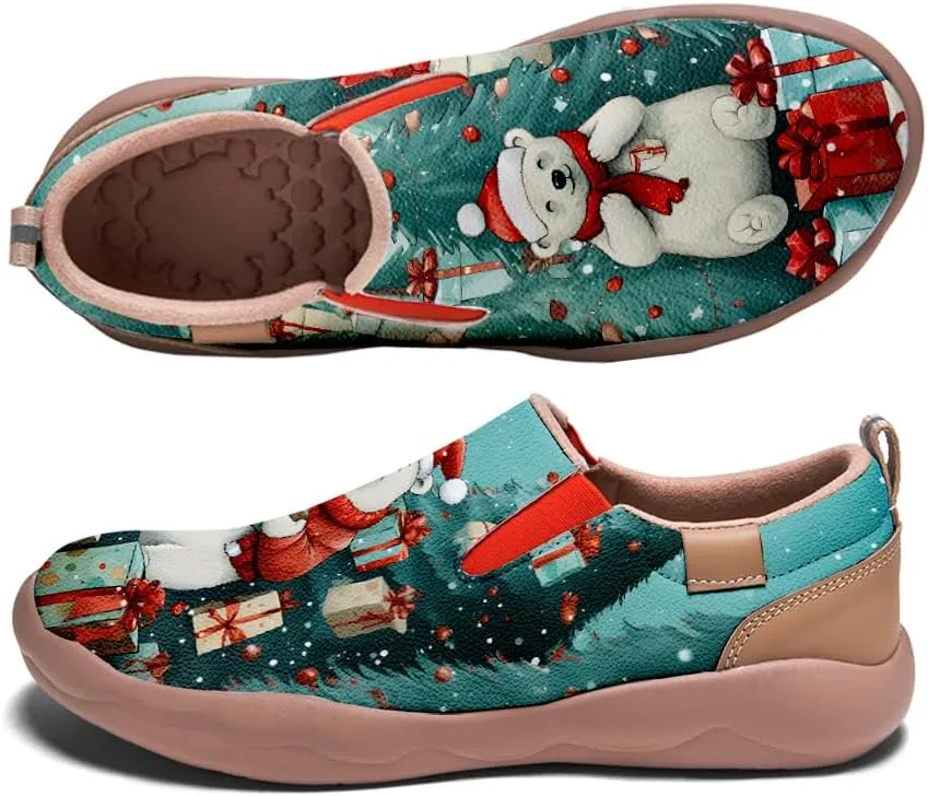 Onehorse Women's Comfortable Travel Shoes Walking Slip-Ons Casual Loafers Christmas Painted Sneakers