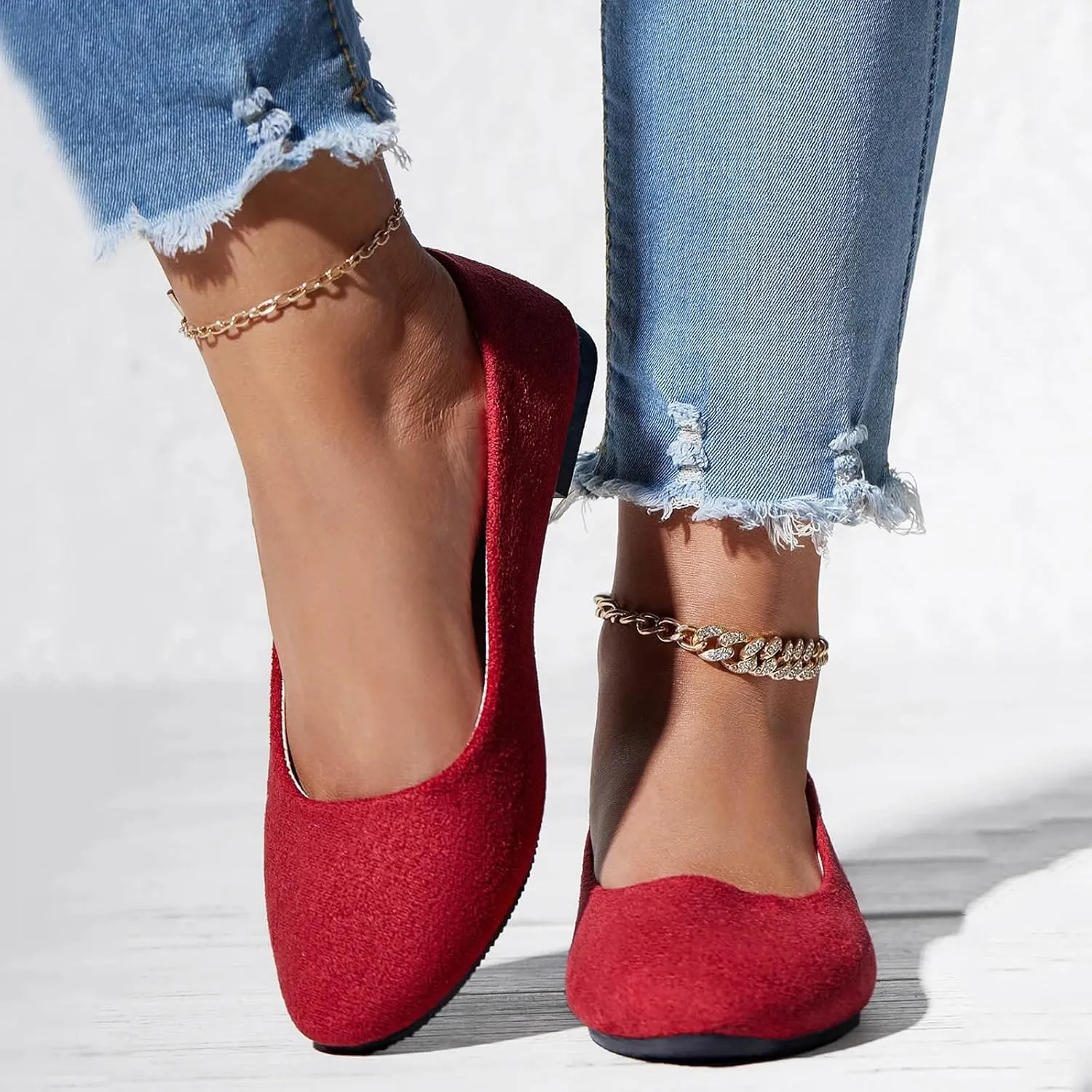 Pointed Toe Flats for Women Dressy Comfortable Ballet Flat Shoes Slip On Business Loafer Shoes Non Slip Flat Shoes