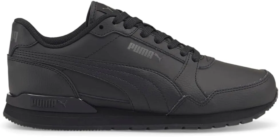 PUMA ST Runner v3 Leather JR Sneakers, Black Black, 5 US Big Kid