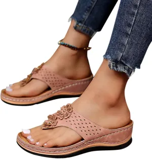 Sandals for Women Premium Walking Slippers with Arch Support Anti-Slip Breathable Sandal Vintage Flip Flop Shoes