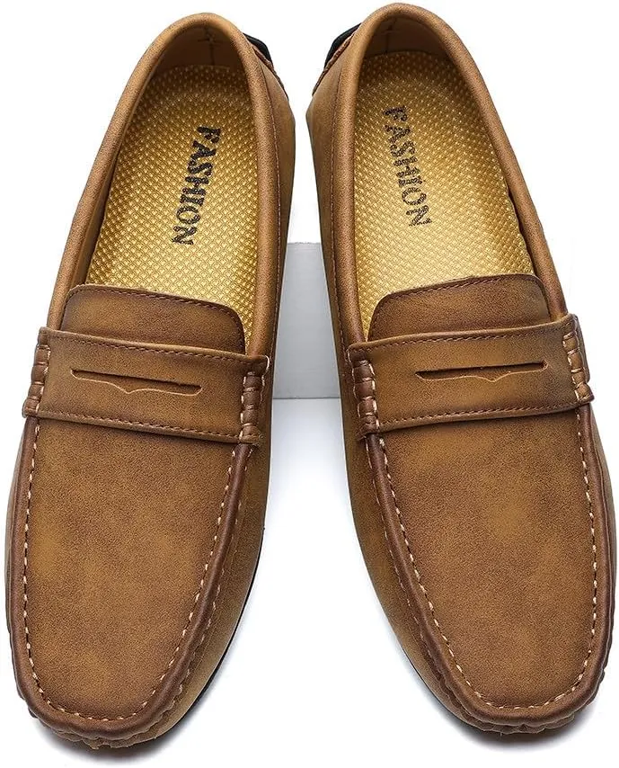 Santimon Men's Classic Driving Penny Moccasin Loafers Slip On Casual Dress Boat Shoes