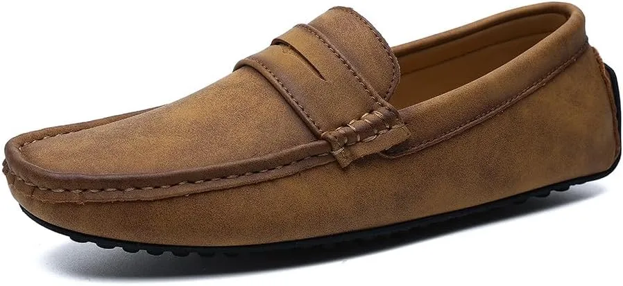 Santimon Men's Classic Driving Penny Moccasin Loafers Slip On Casual Dress Boat Shoes