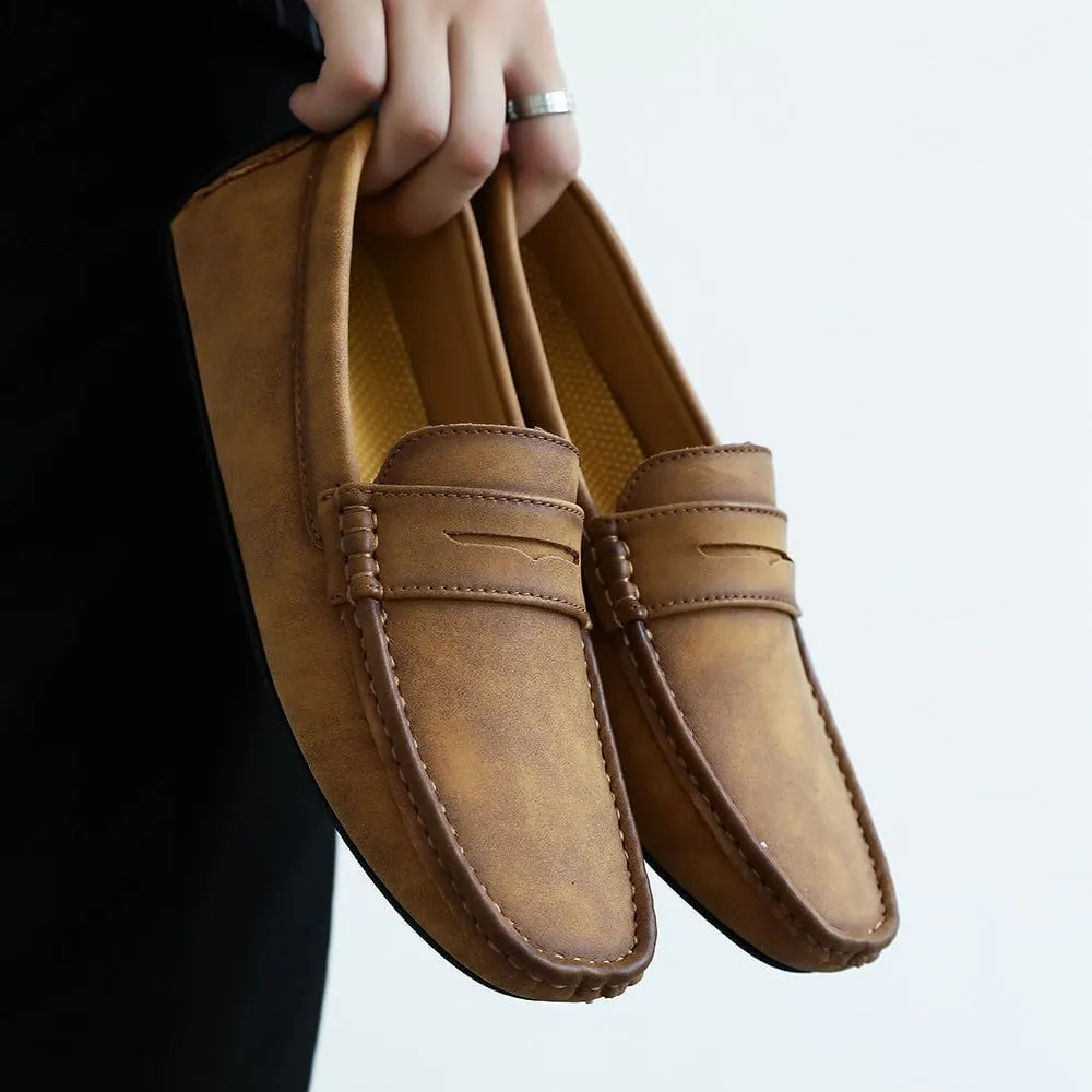Santimon Men's Classic Driving Penny Moccasin Loafers Slip On Casual Dress Boat Shoes