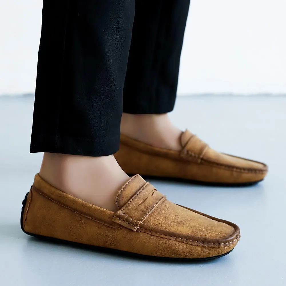 Santimon Men's Classic Driving Penny Moccasin Loafers Slip On Casual Dress Boat Shoes