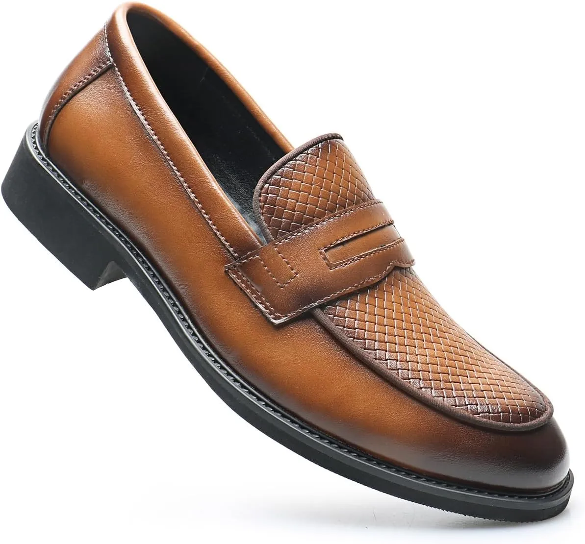 Santimon Mens Loafers Casual Dress Slip On Walking Shoes Wedding Prom Formal Penny Loafers Business Tuxedo Leather Moccasins for Men