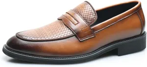 Santimon Mens Loafers Casual Dress Slip On Walking Shoes Wedding Prom Formal Penny Loafers Business Tuxedo Leather Moccasins for Men