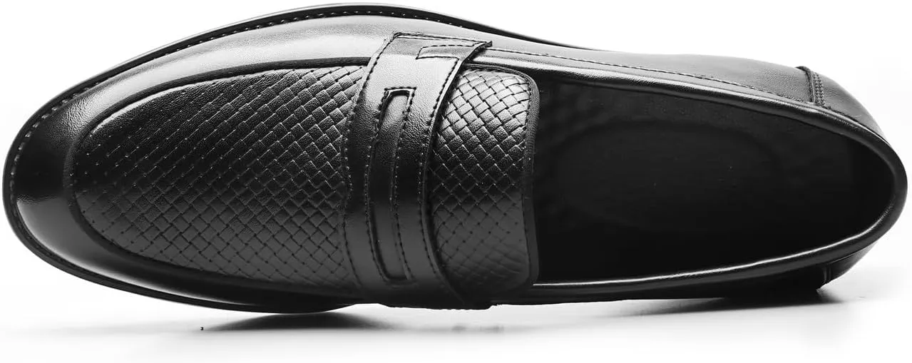 Santimon Mens Loafers Casual Dress Slip On Walking Shoes Wedding Prom Formal Penny Loafers Business Tuxedo Leather Moccasins for Men