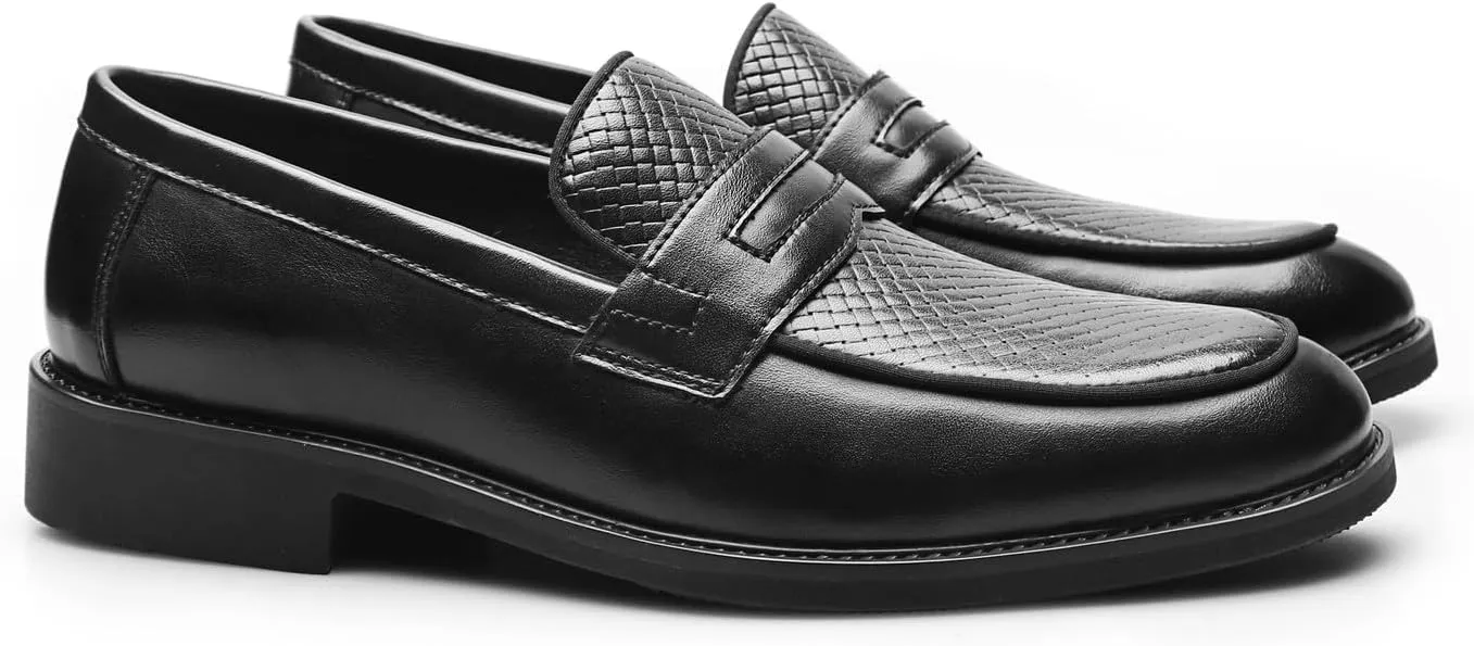 Santimon Mens Loafers Casual Dress Slip On Walking Shoes Wedding Prom Formal Penny Loafers Business Tuxedo Leather Moccasins for Men