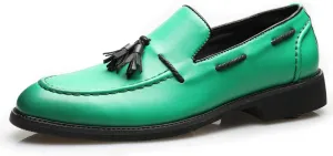 Santimon Mens Loafers Casual Dress Slip On Walking Shoes Wedding Prom Tassel Loafers Business Tuxedo Leather Moccasins for Men