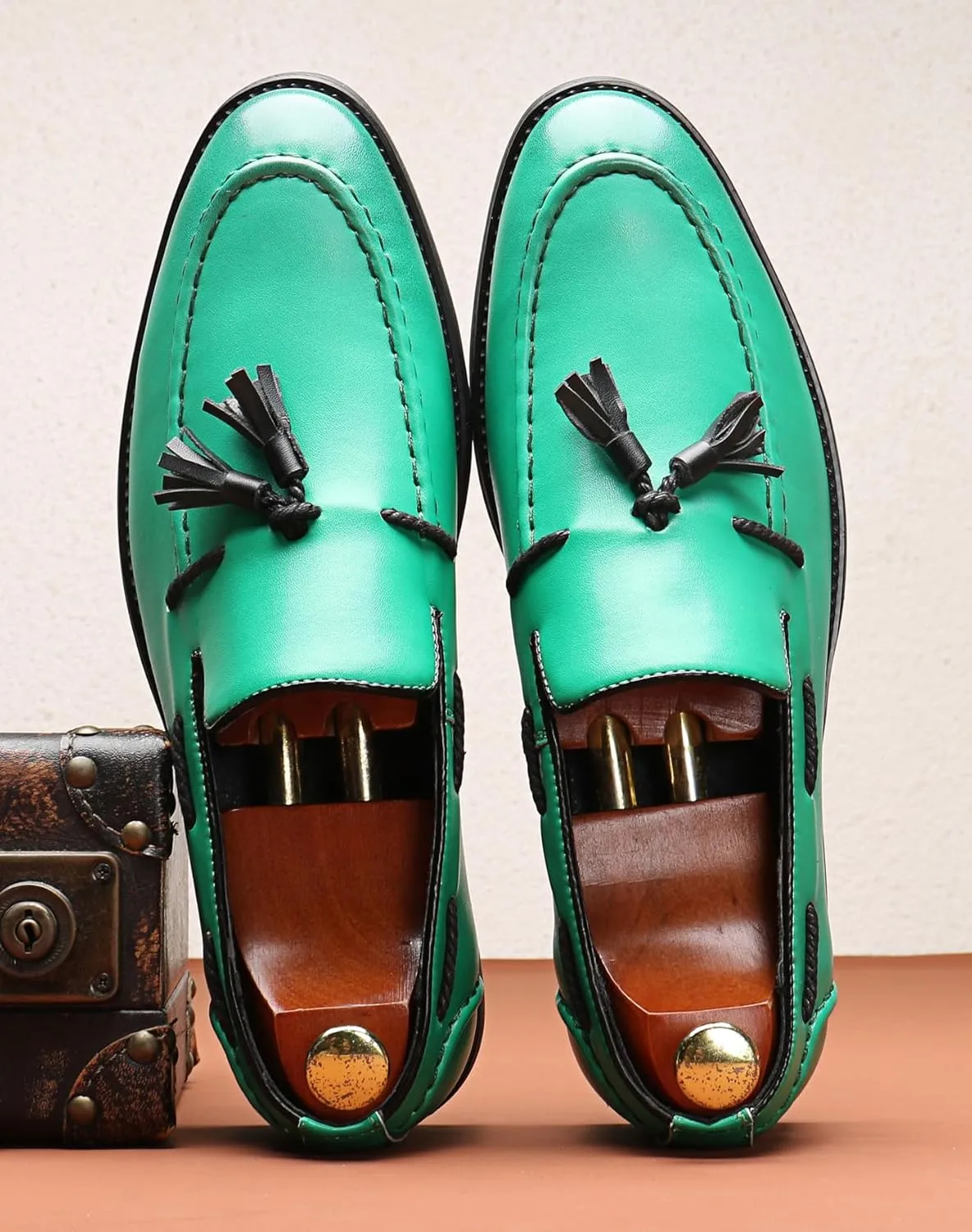 Santimon Mens Loafers Casual Dress Slip On Walking Shoes Wedding Prom Tassel Loafers Business Tuxedo Leather Moccasins for Men