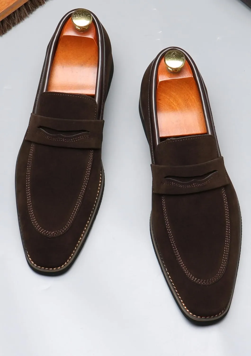 Santimon Mens Loafers Formal Dress Slip On Casual Shoes Wedding for Men Prom Suede Penny Loafers Comfortable Wedding BusinessTuxedo Moccasins