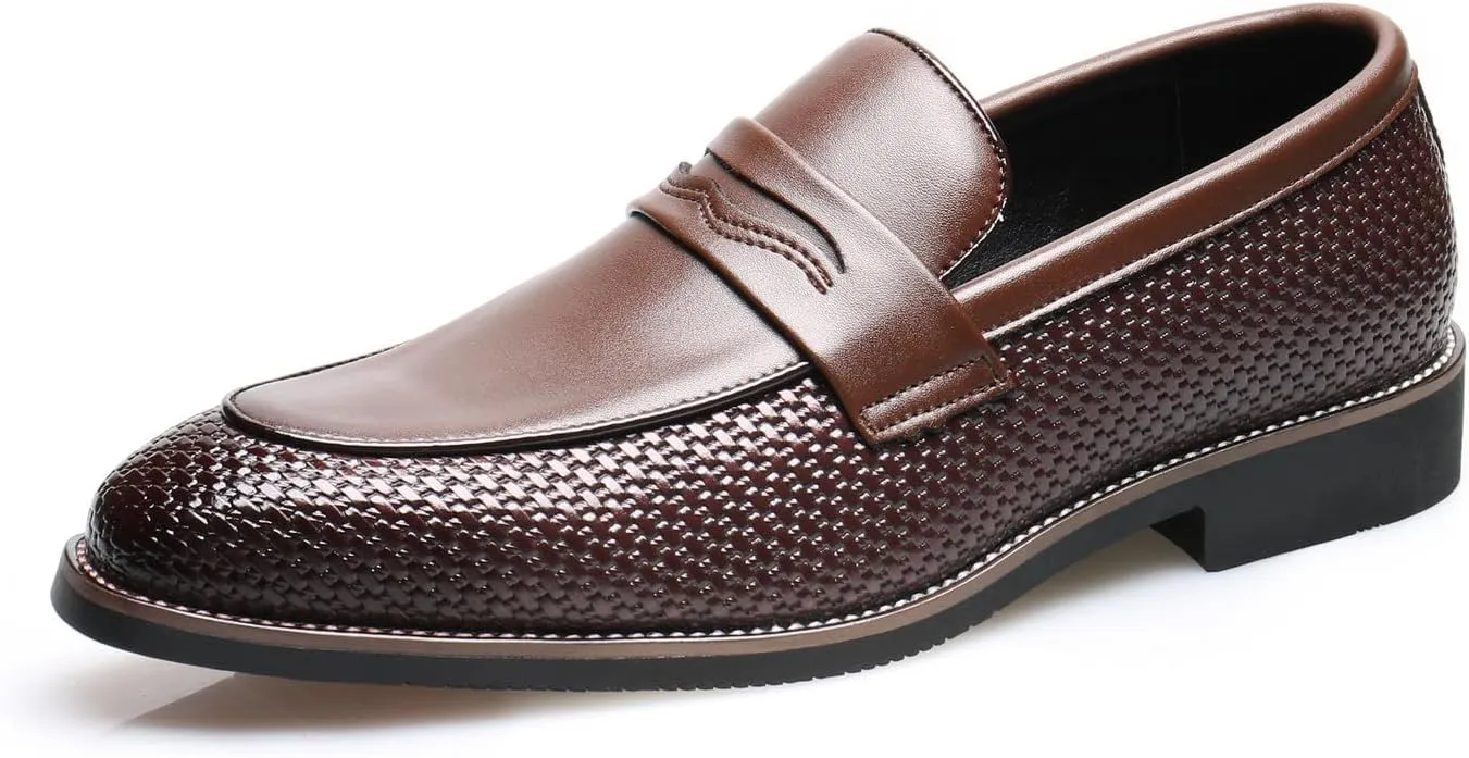 Santimon Mens Loafers Formal Dress Slip On Casual Shoes Wedding for Men Prom Suede Penny Loafers Comfortable Wedding BusinessTuxedo Moccasins