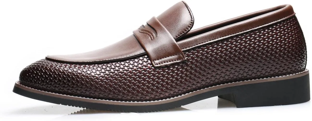 Santimon Mens Loafers Formal Dress Slip On Casual Shoes Wedding for Men Prom Suede Penny Loafers Comfortable Wedding BusinessTuxedo Moccasins
